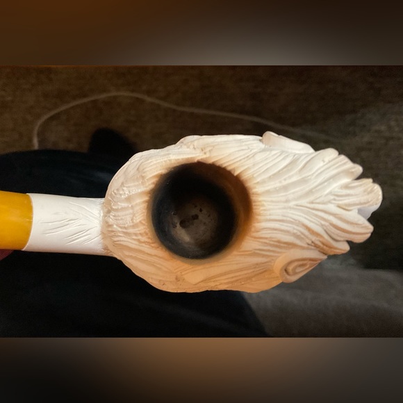 Meerschaum: O Mighty Lion and Sultan sepiolite vintage hand carved duo pipe set. - Picture 11 of 16